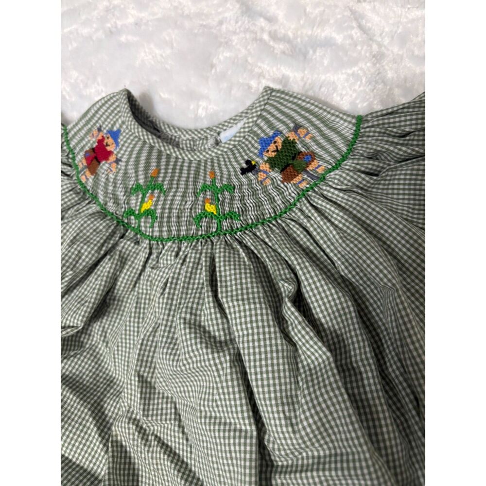 Smocked Scarecrow Gingham Top & Pants Set – Girls Size 4